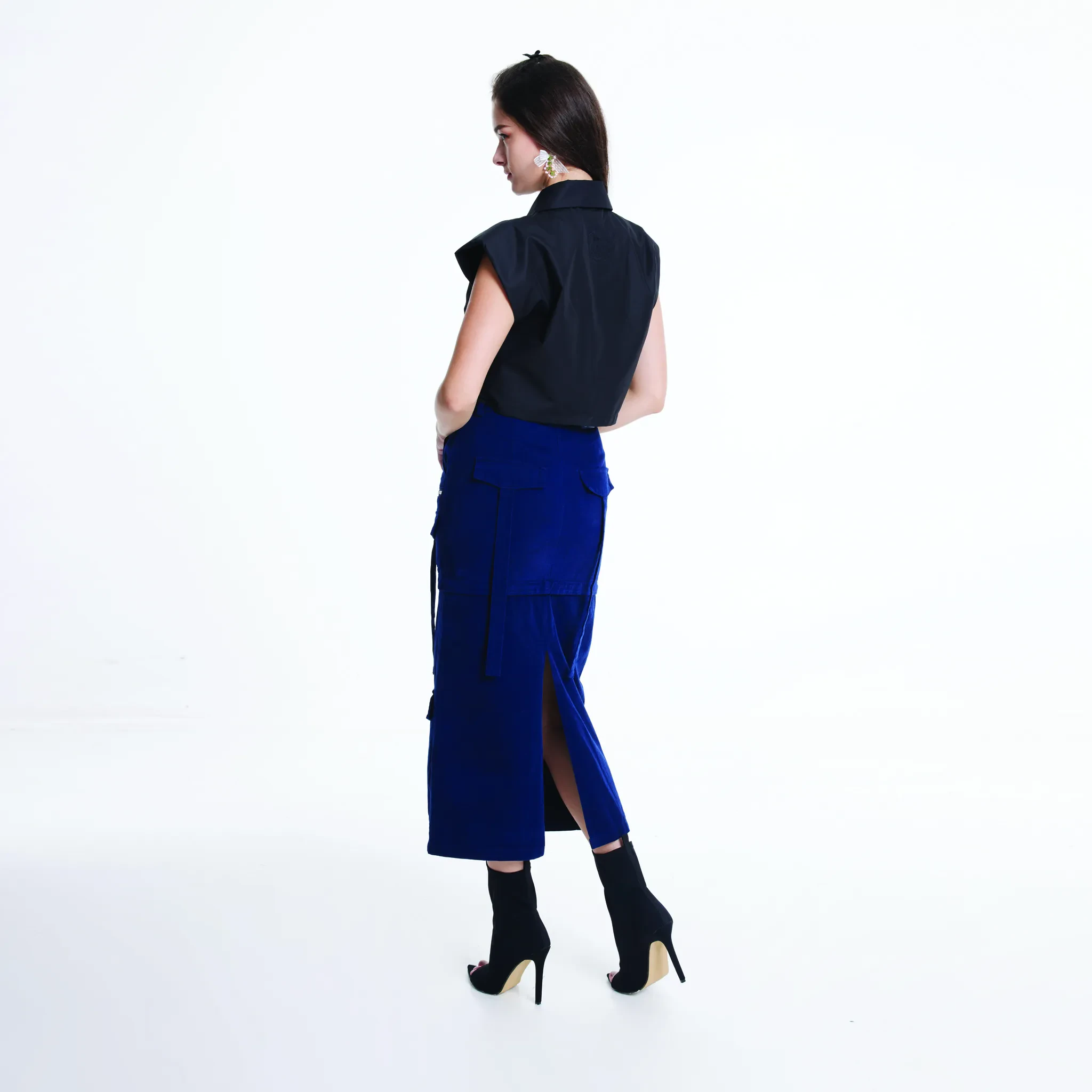 JLXMAG CROP SHIRT - BLACK