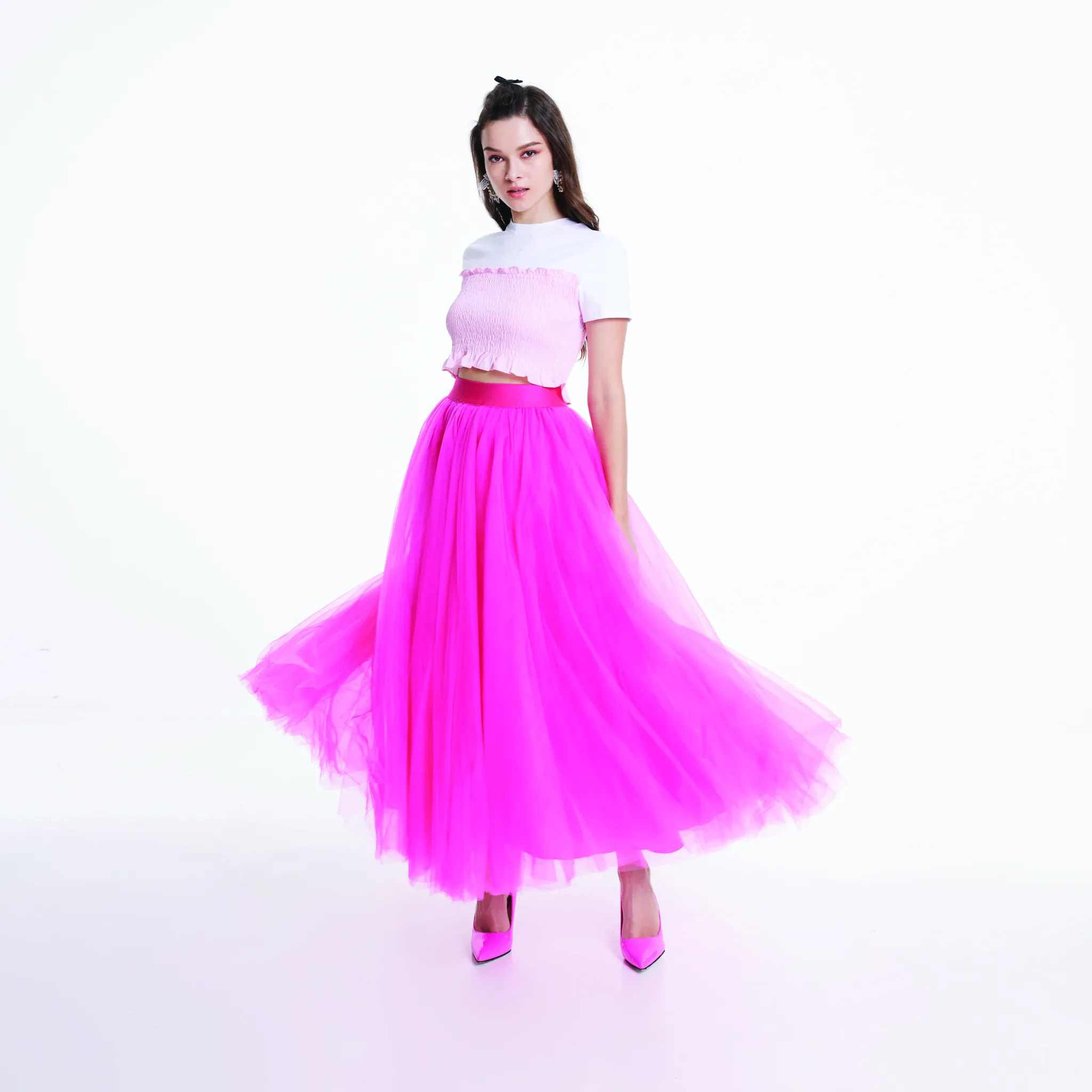 JL X MAG SMOCKING TEE - PINK