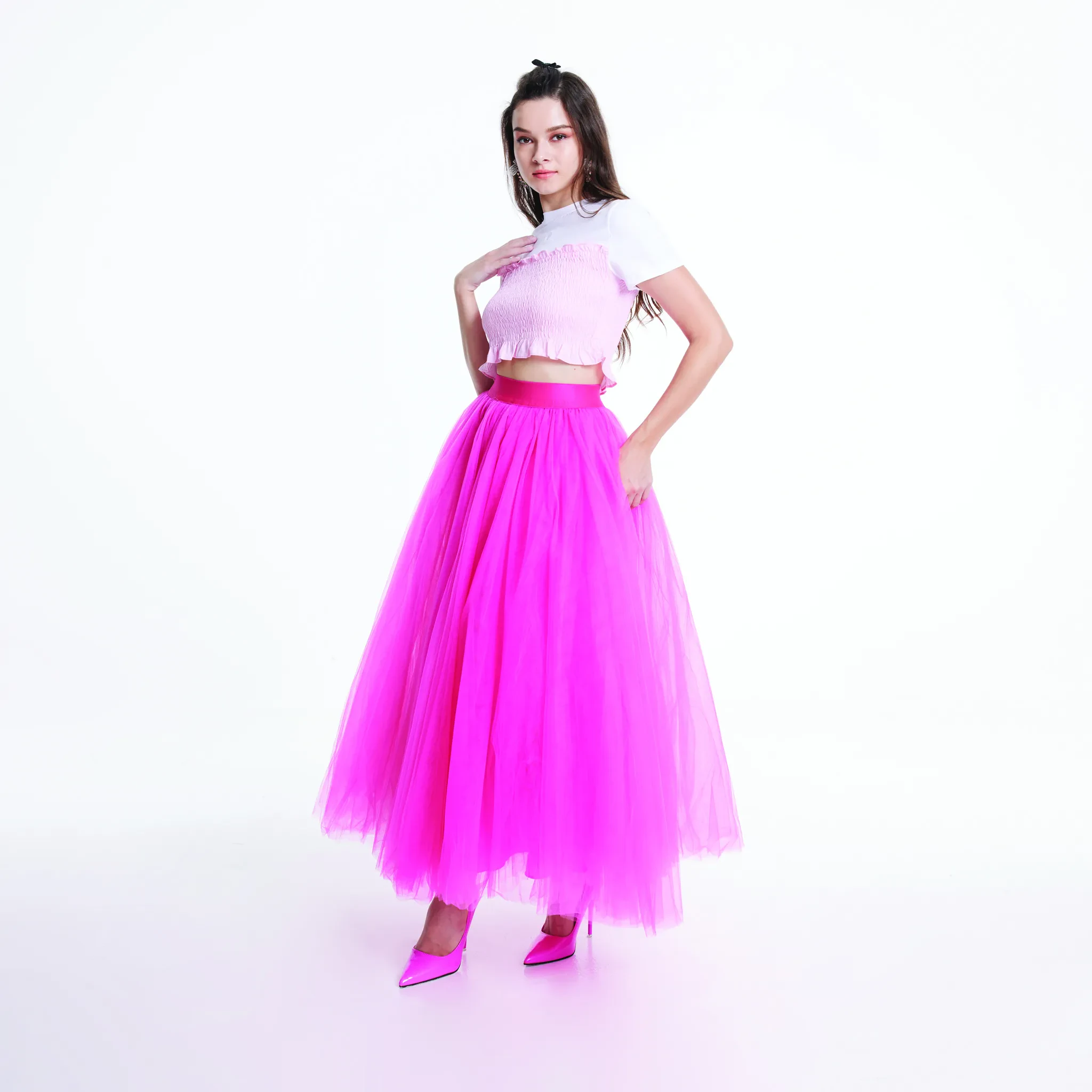 JL X MAG SMOCKING TEE - PINK