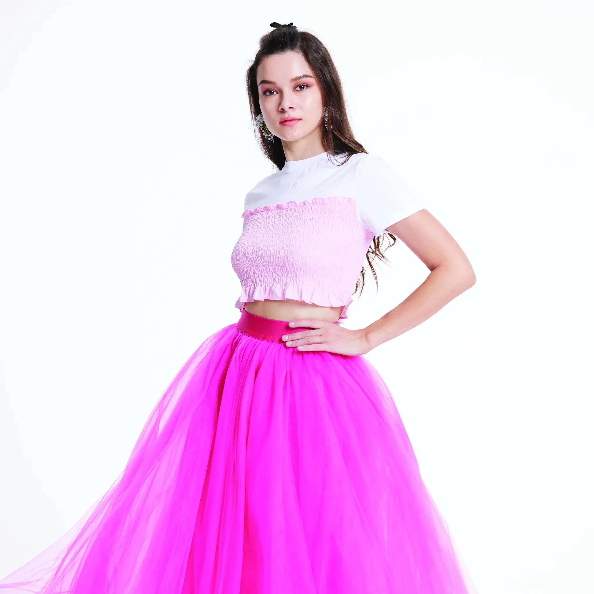 JL X MAG SMOCKING TEE - PINK
