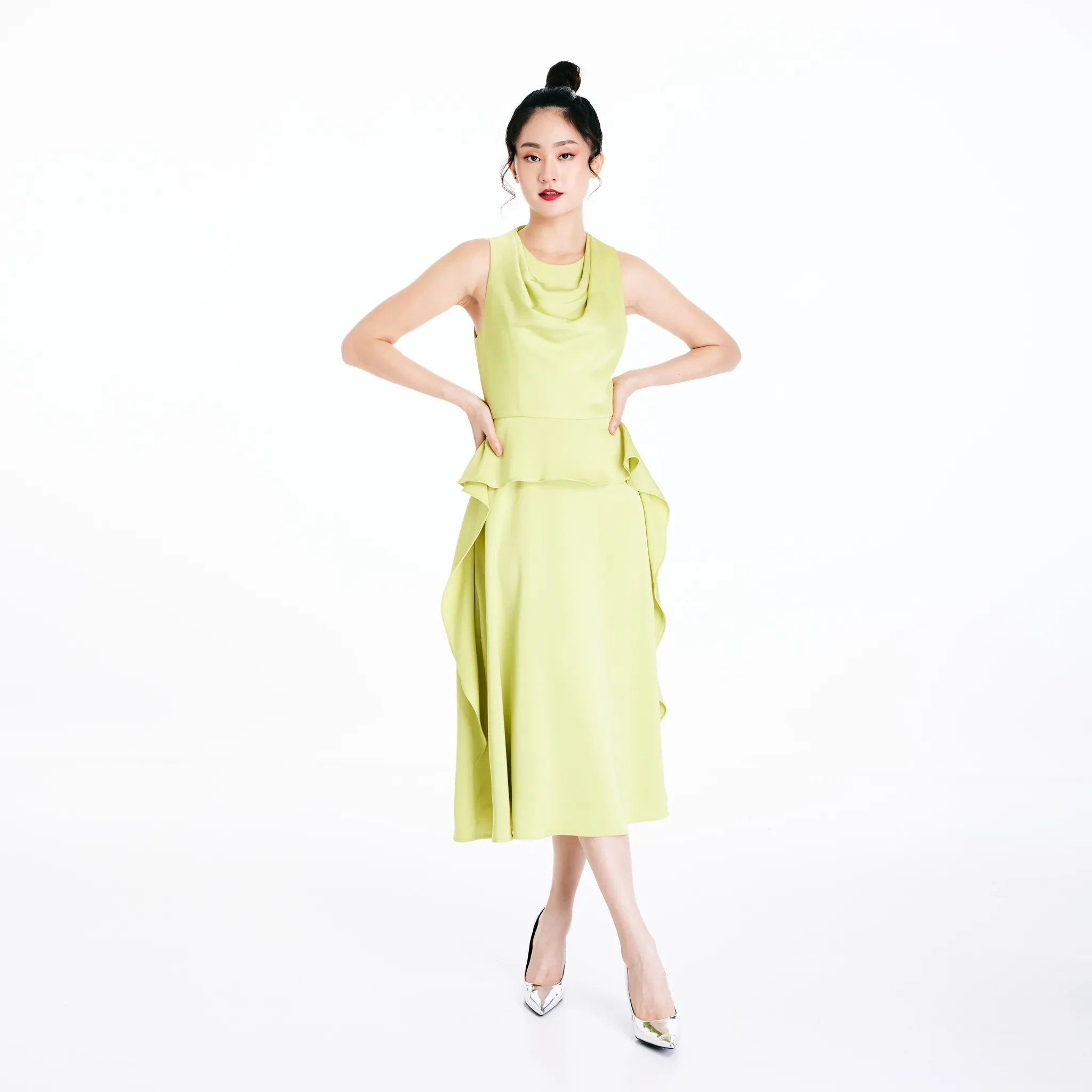DRAPE DRESS - GREEN