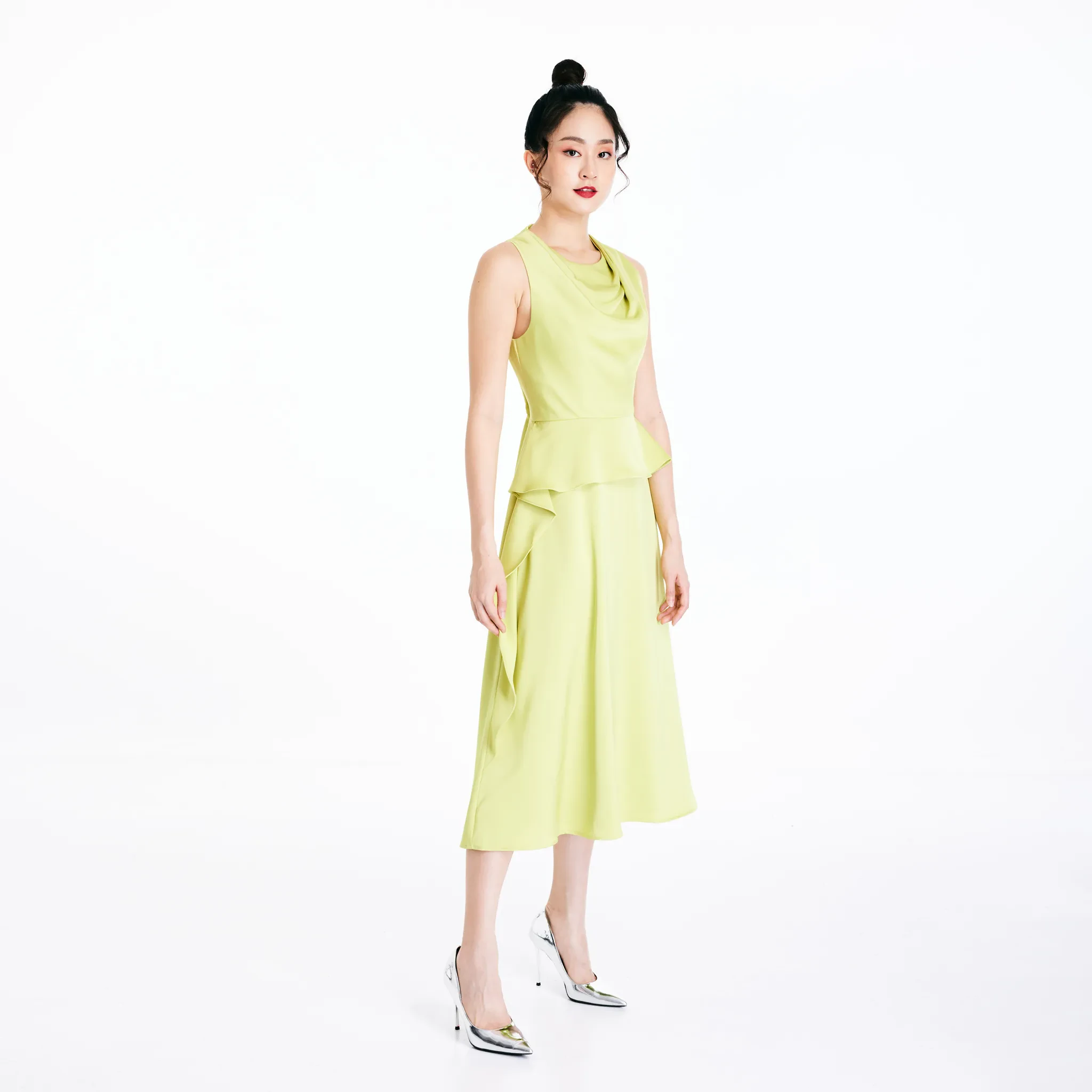 DRAPE DRESS - GREEN