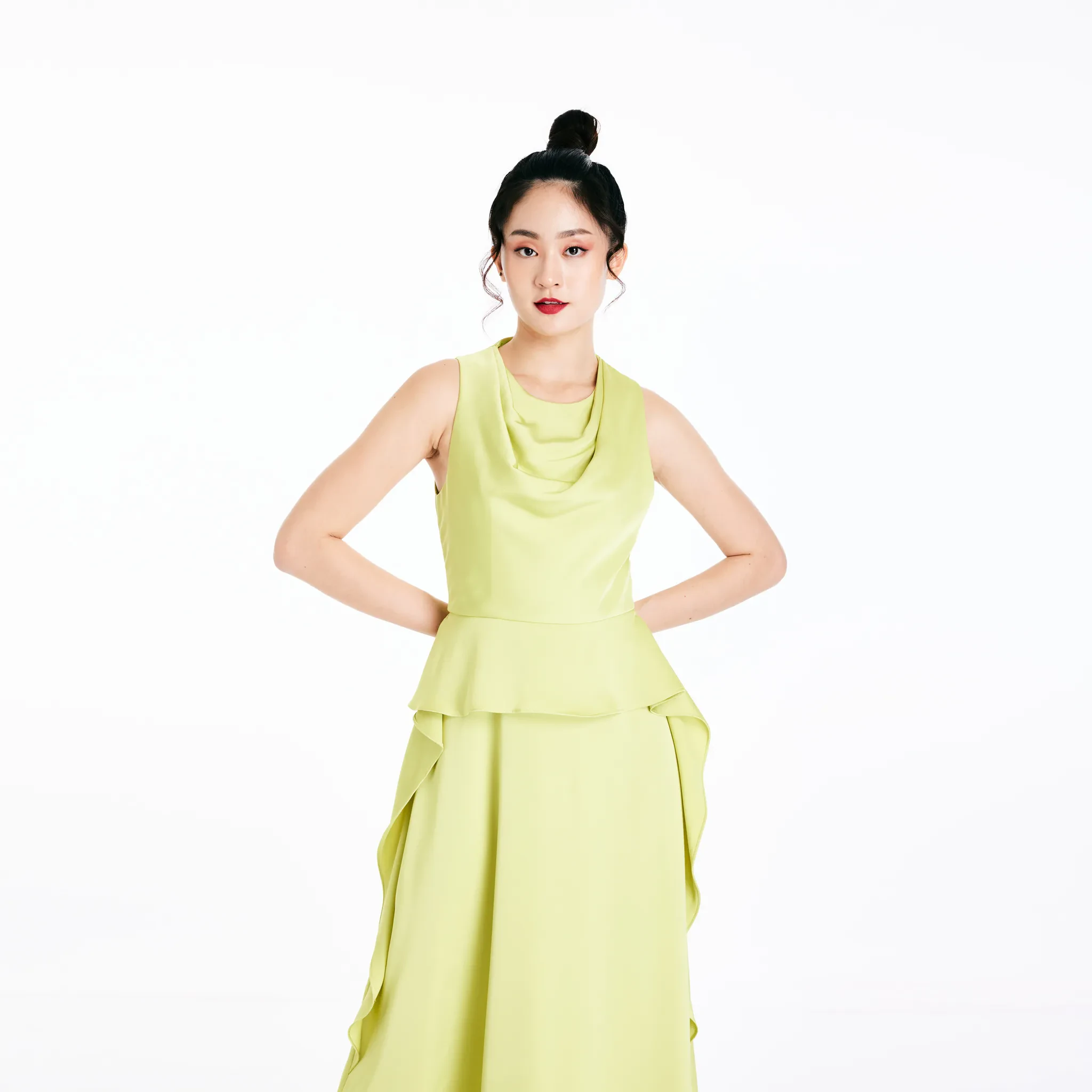 DRAPE DRESS - GREEN