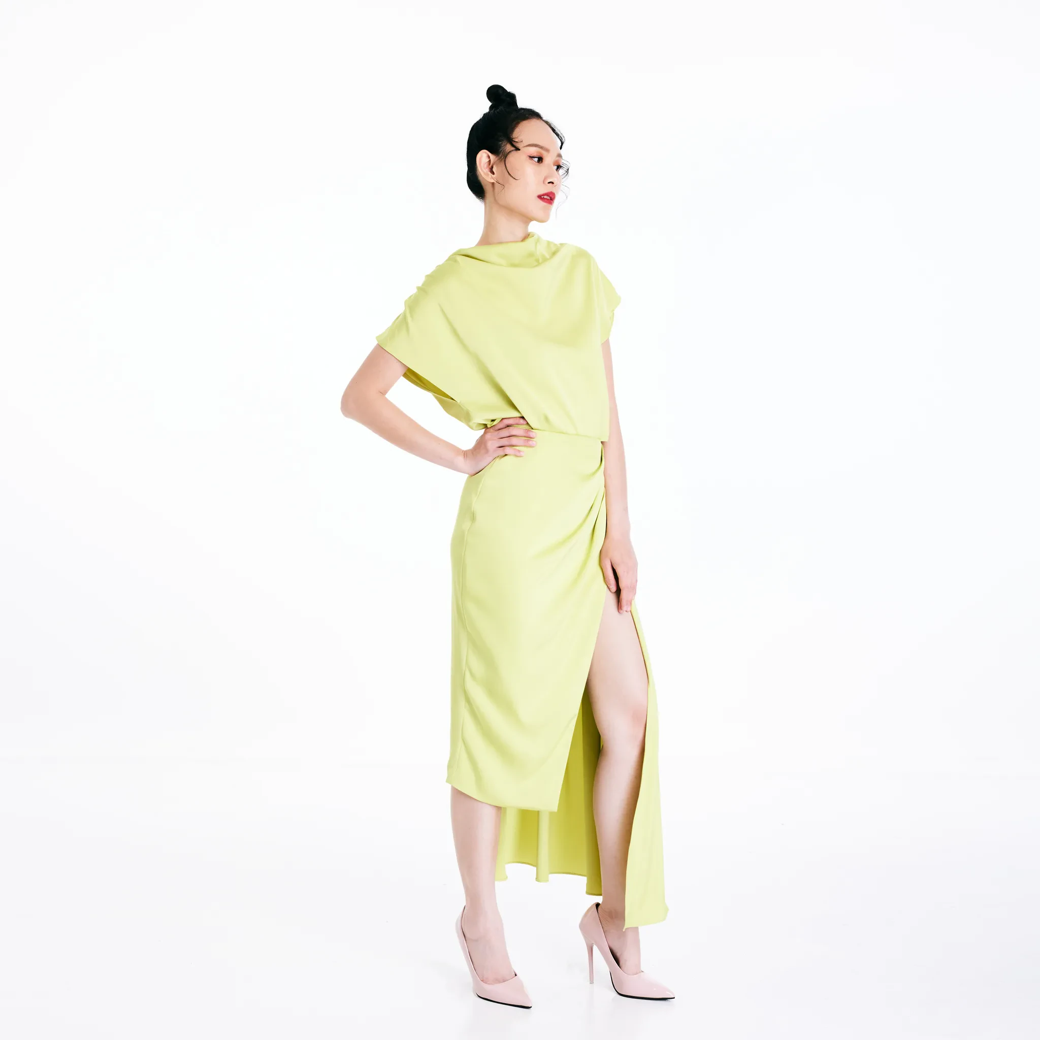 SLIT SKIRT - GREEN