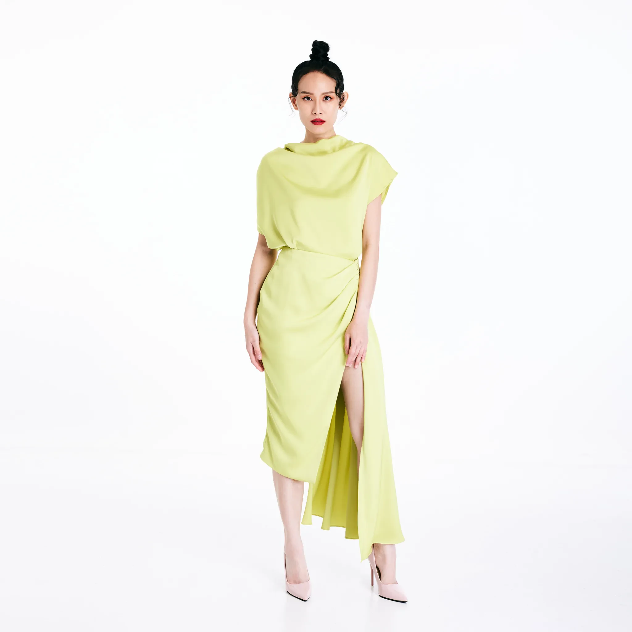 SLIT SKIRT - GREEN
