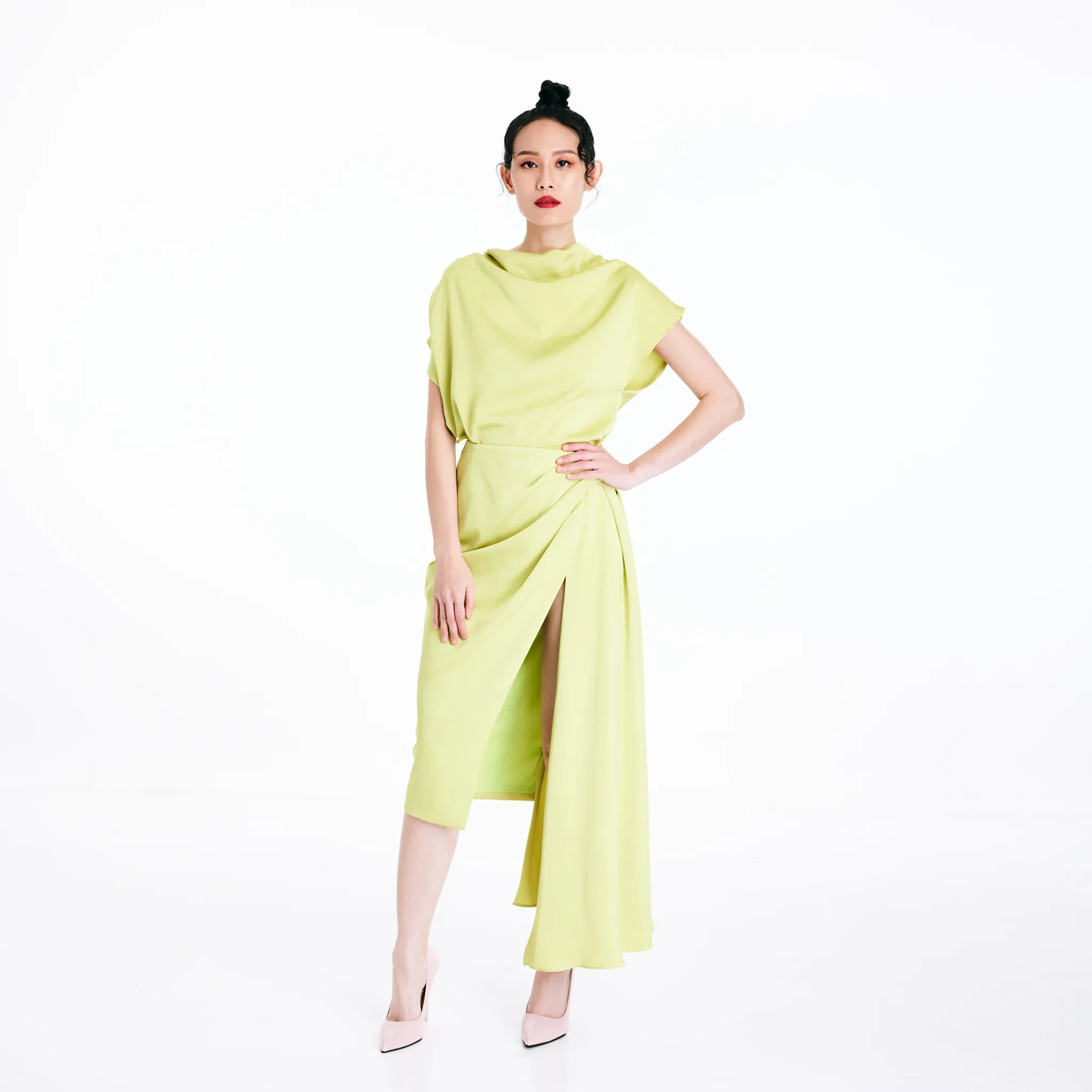 SLIT SKIRT - GREEN