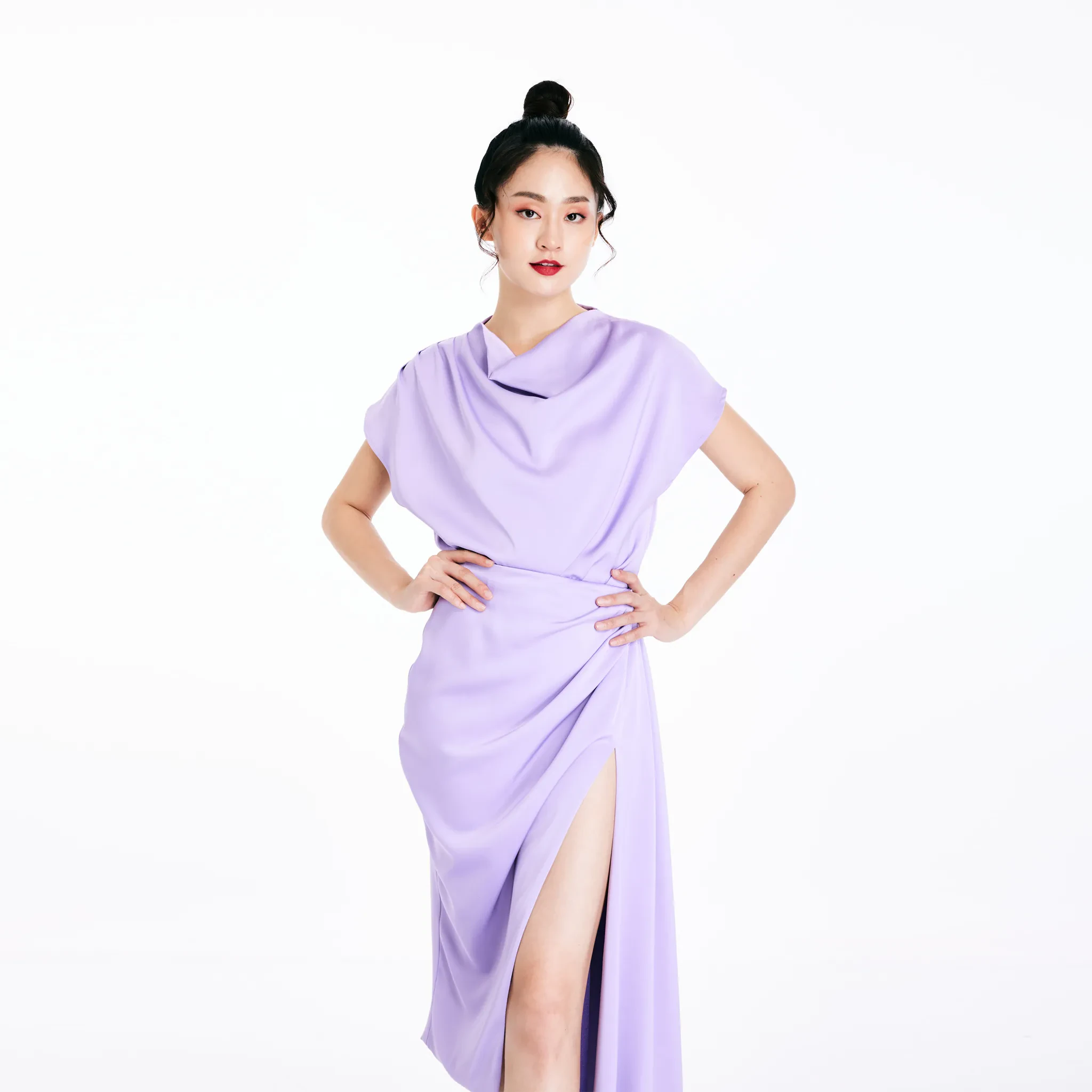 SLIT SKIRT - PURPLE