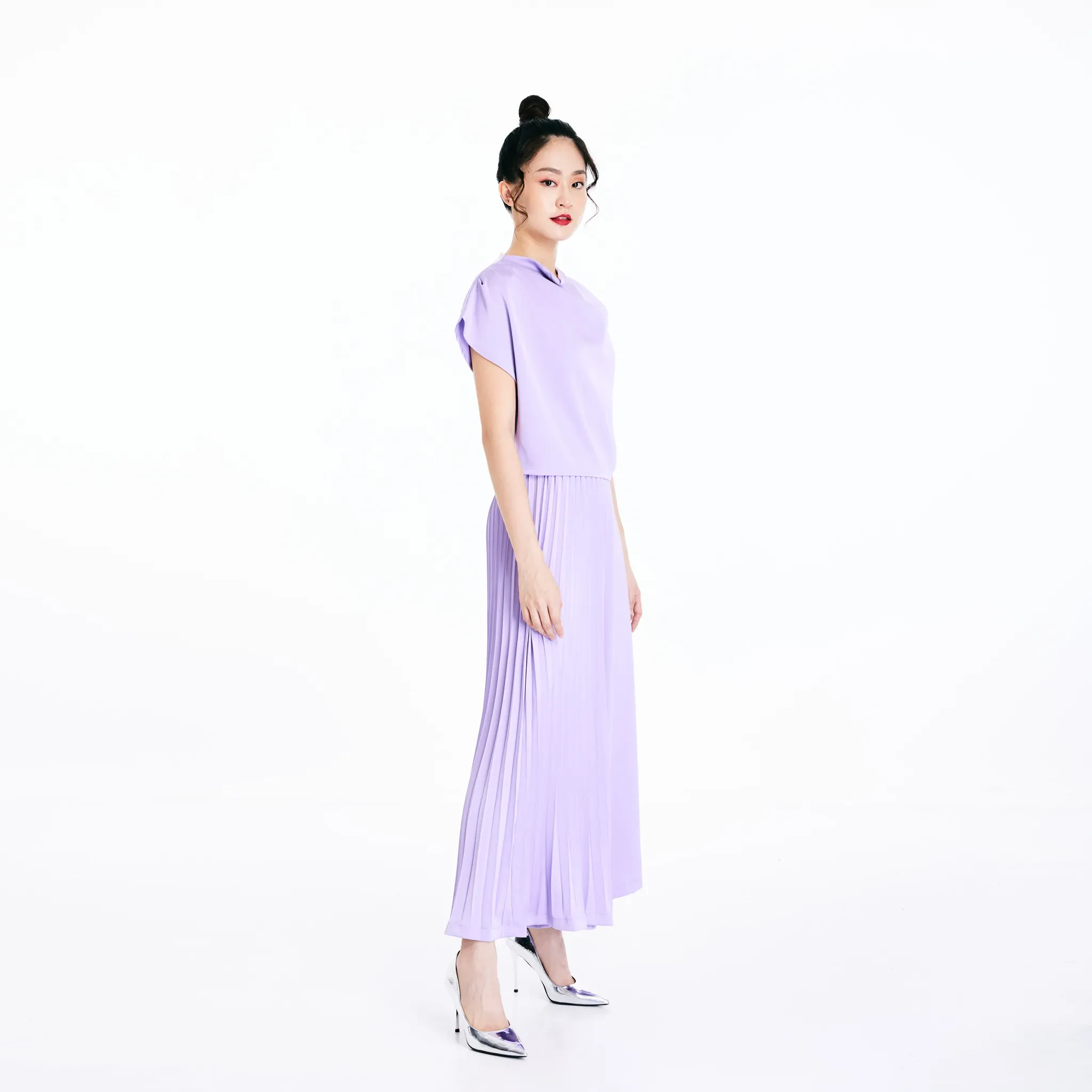 PLEATED PANTS - PURPLE