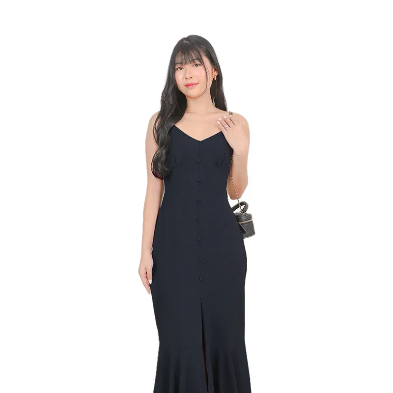 PEARSON BUTTON MIDI DRESS