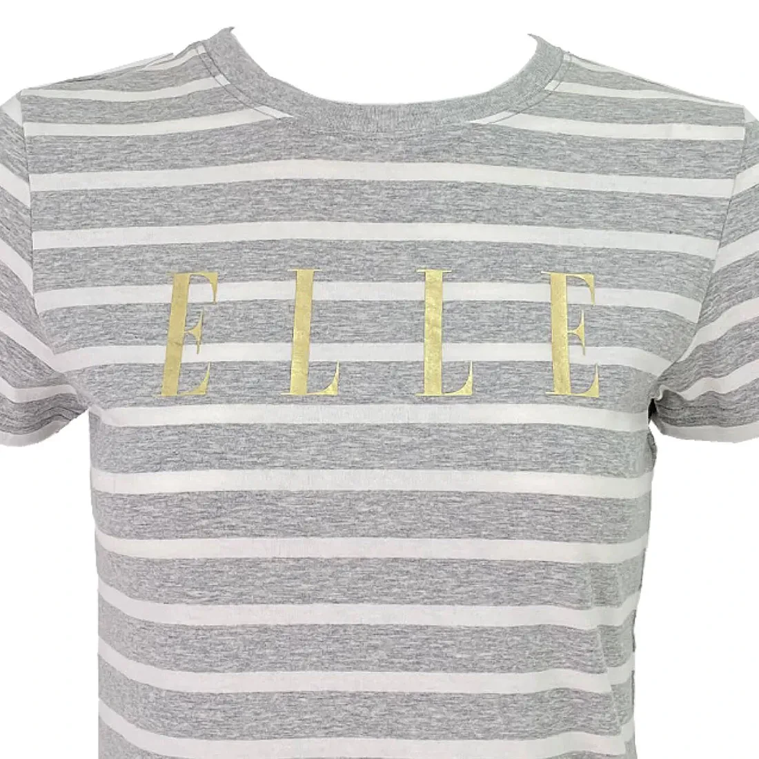 ELLE LOGO STRIPES T-SHIRT IN MELANGE