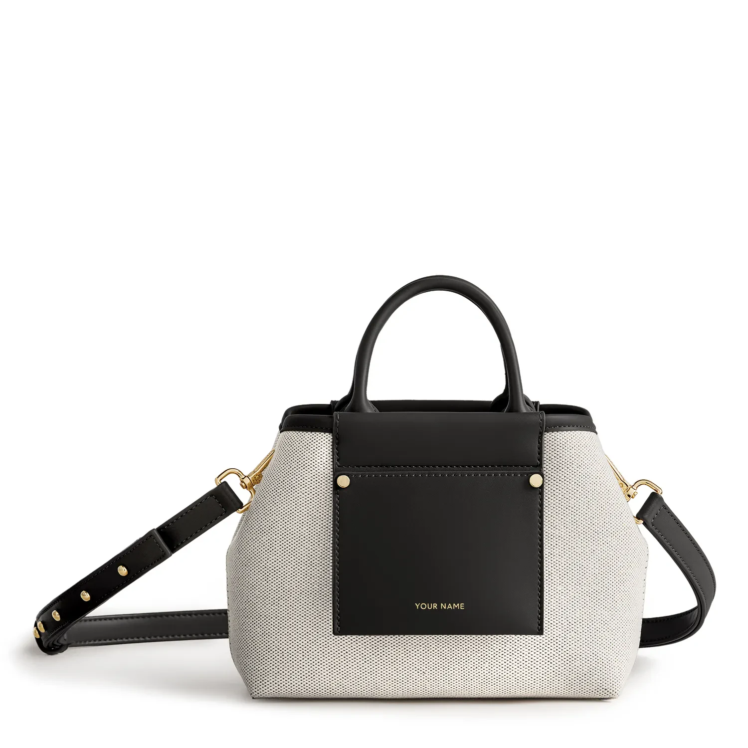 PICOLA TOP HANDLE BAG LUXE CANVAS - BLACK
