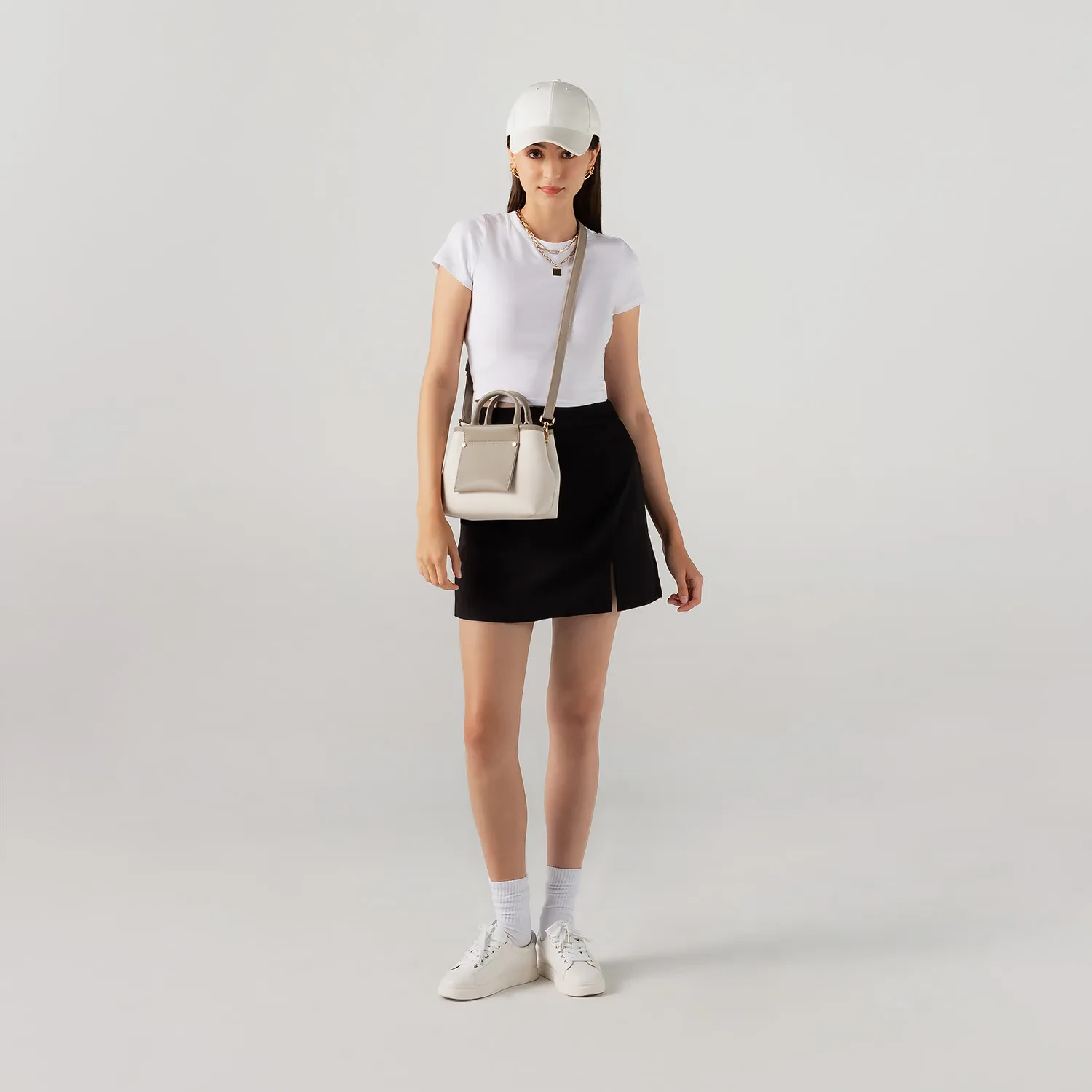 PICOLA TOP HANDLE BAG LUXE CANVAS - PARCHMENT