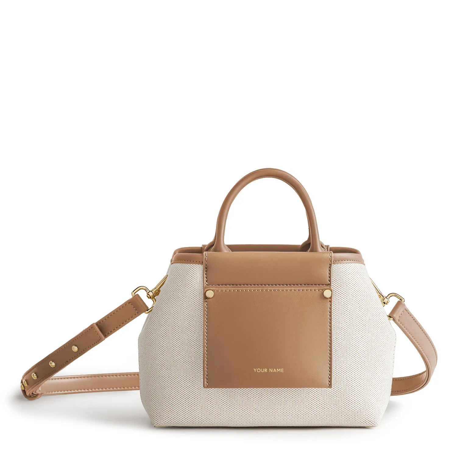 PICOLA TOP HANDLE BAG LUXE CANVAS - TAN BROWN