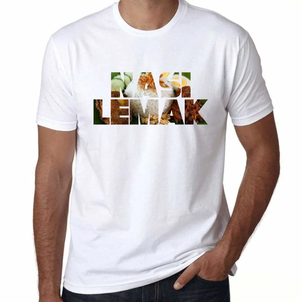 NASI LEMAK TEXT ART UNISEX T-SHIRT- WHITE