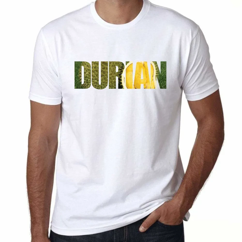 DURIAN TEXT ART UNISEX T-SHIRT- WHITE