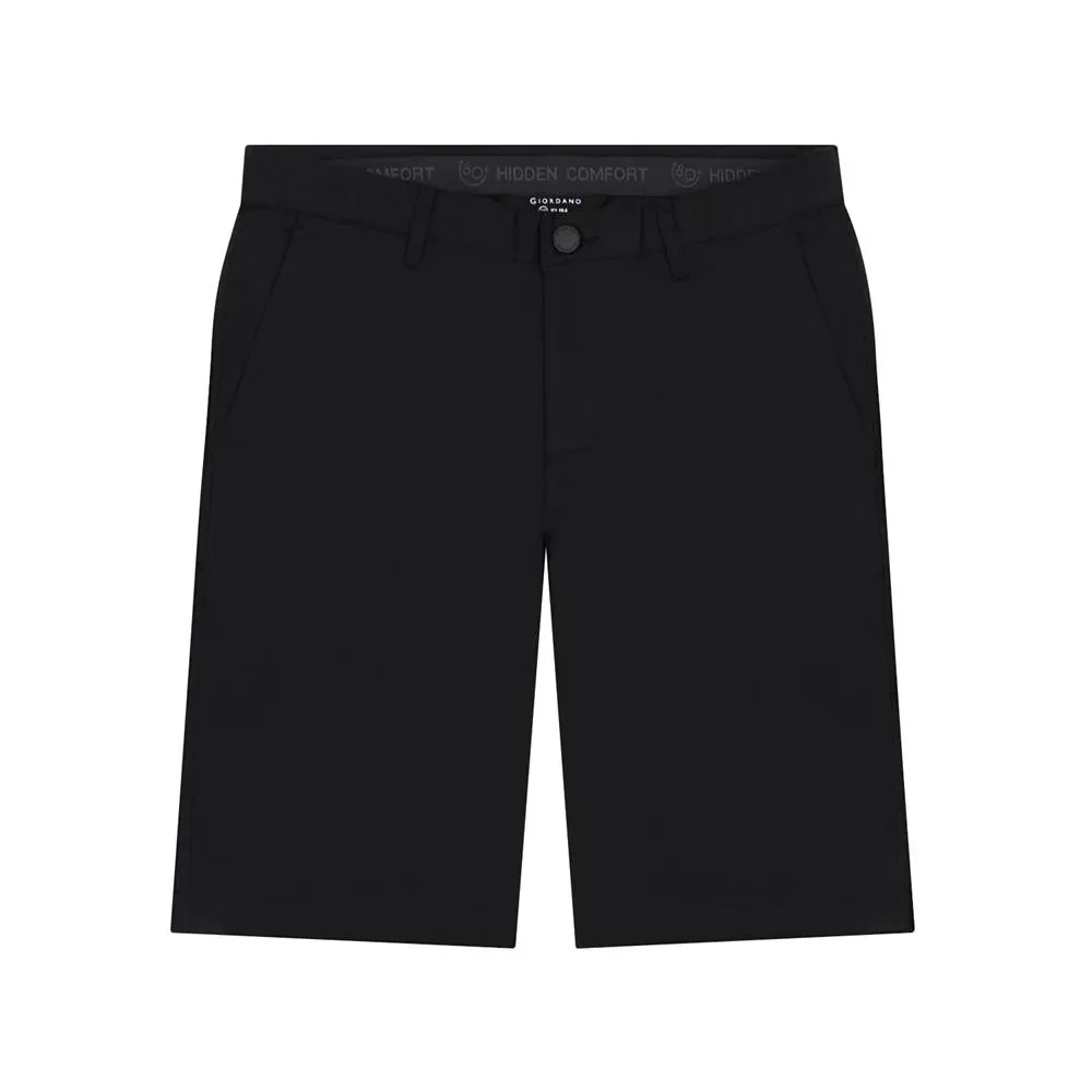 Men's Stretchable Slim Hidden Comfort Cool Shorts- Signature Black