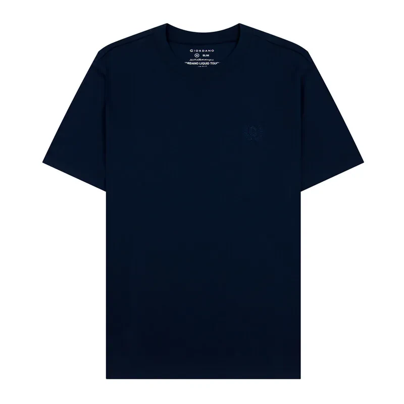 Men's Liquid Touch Slim Embroidery Tee (Smart Collar)- New Navy