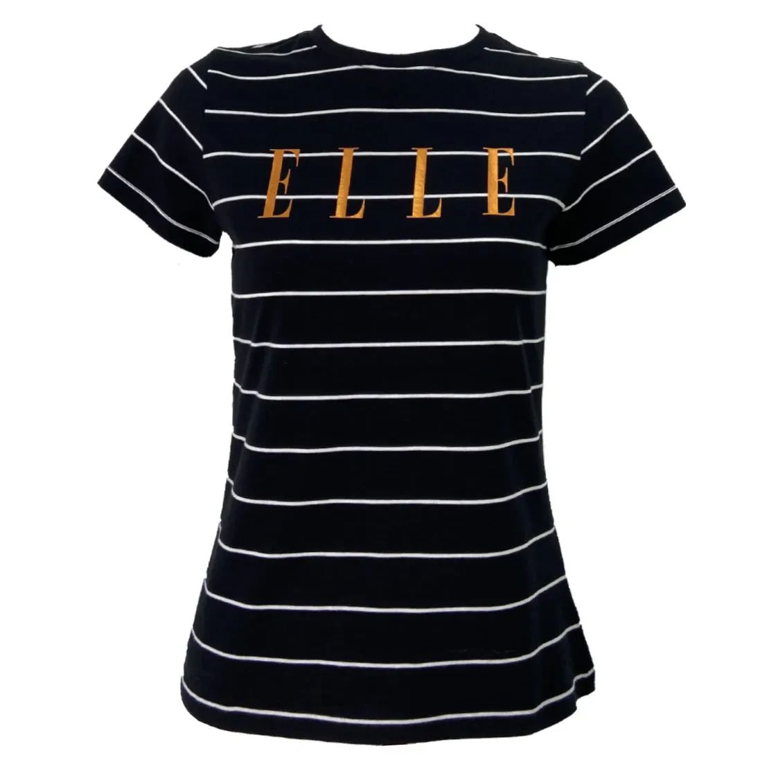 ELLE LOGO STRIPES T-SHIRT IN BLACK
