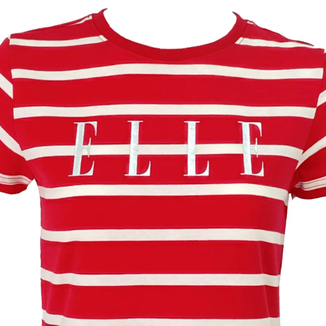 ELLE LOGO STRIPES T-SHIRT IN RED