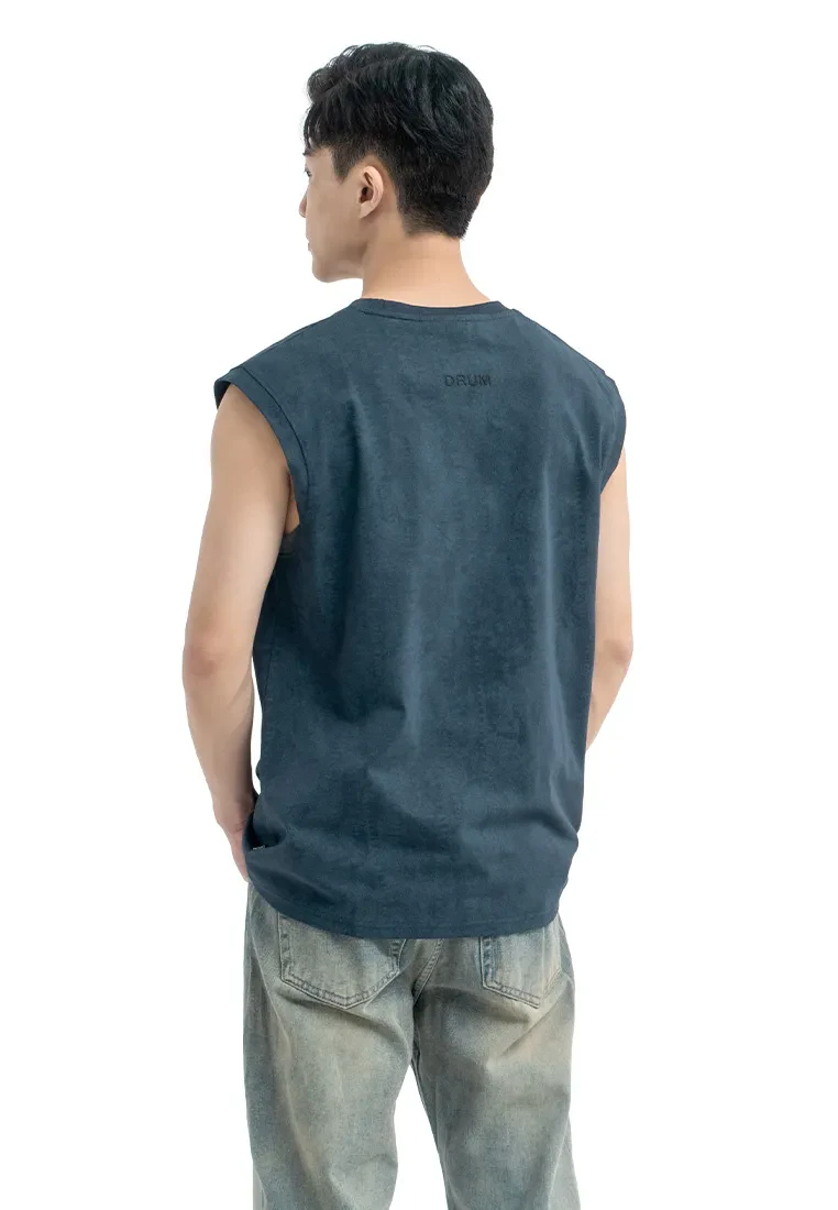 DRUM SELECT LOGO STONE WASHED SINGLET