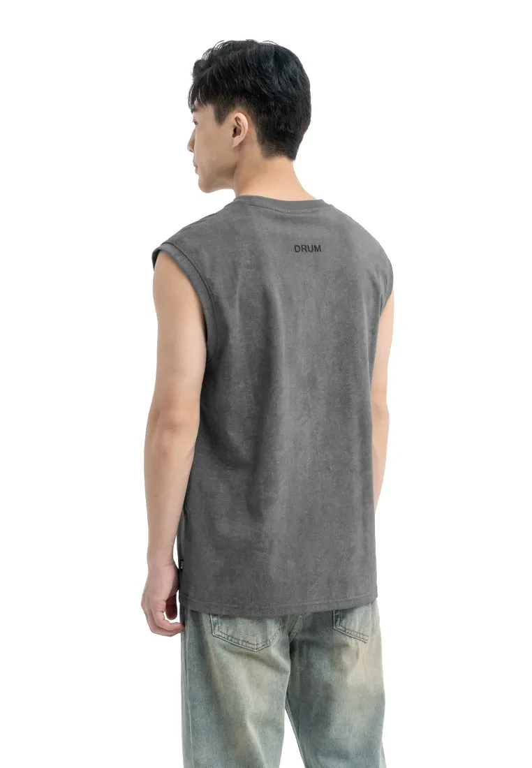 DRUM SELECT LOGO STONE WASHED SINGLET
