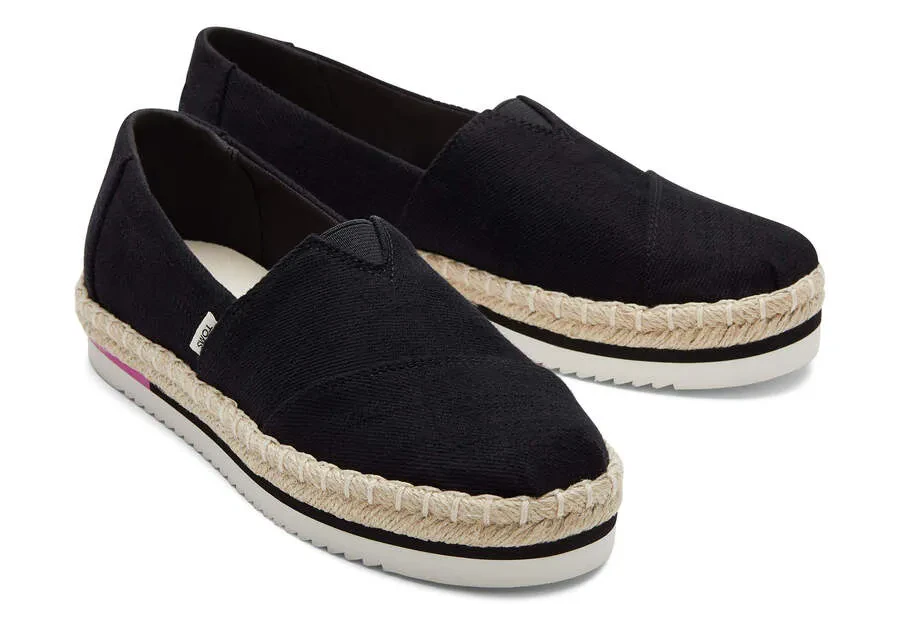 ALPARGATA PLATFORM ROPE - BLK HEAV