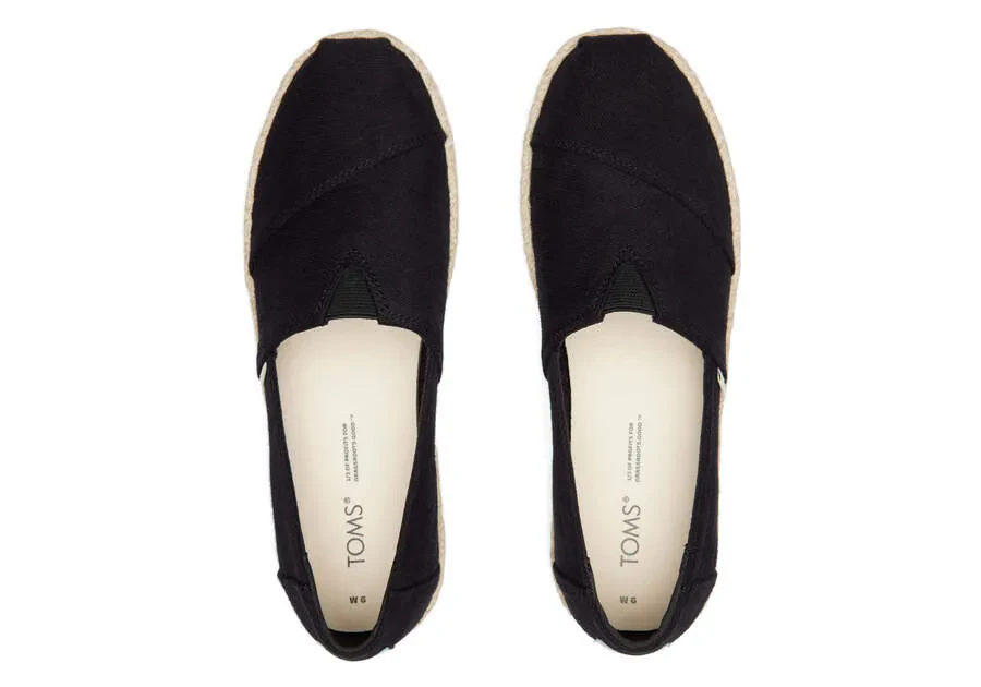 ALPARGATA PLATFORM ROPE - BLK HEAV
