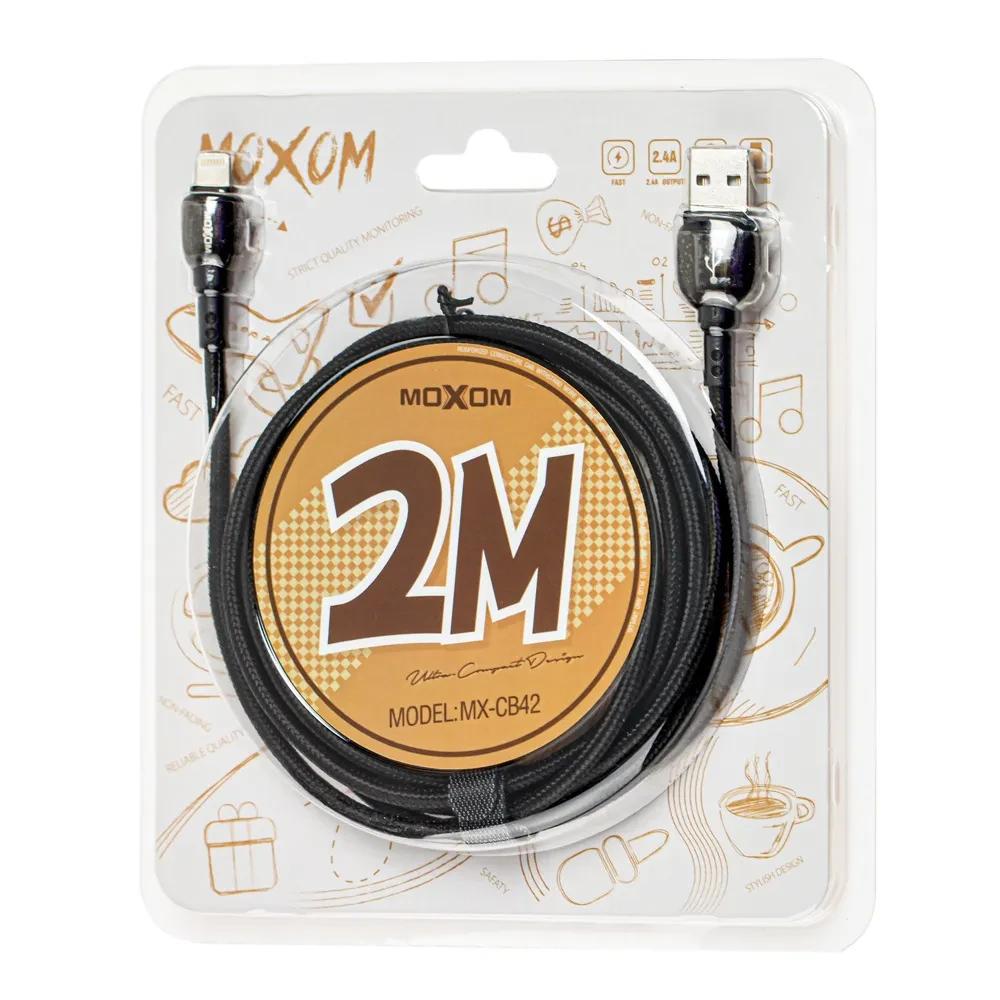 MOXOM MX-CB42 FAST CHARGING AND DATA CABLE 2M