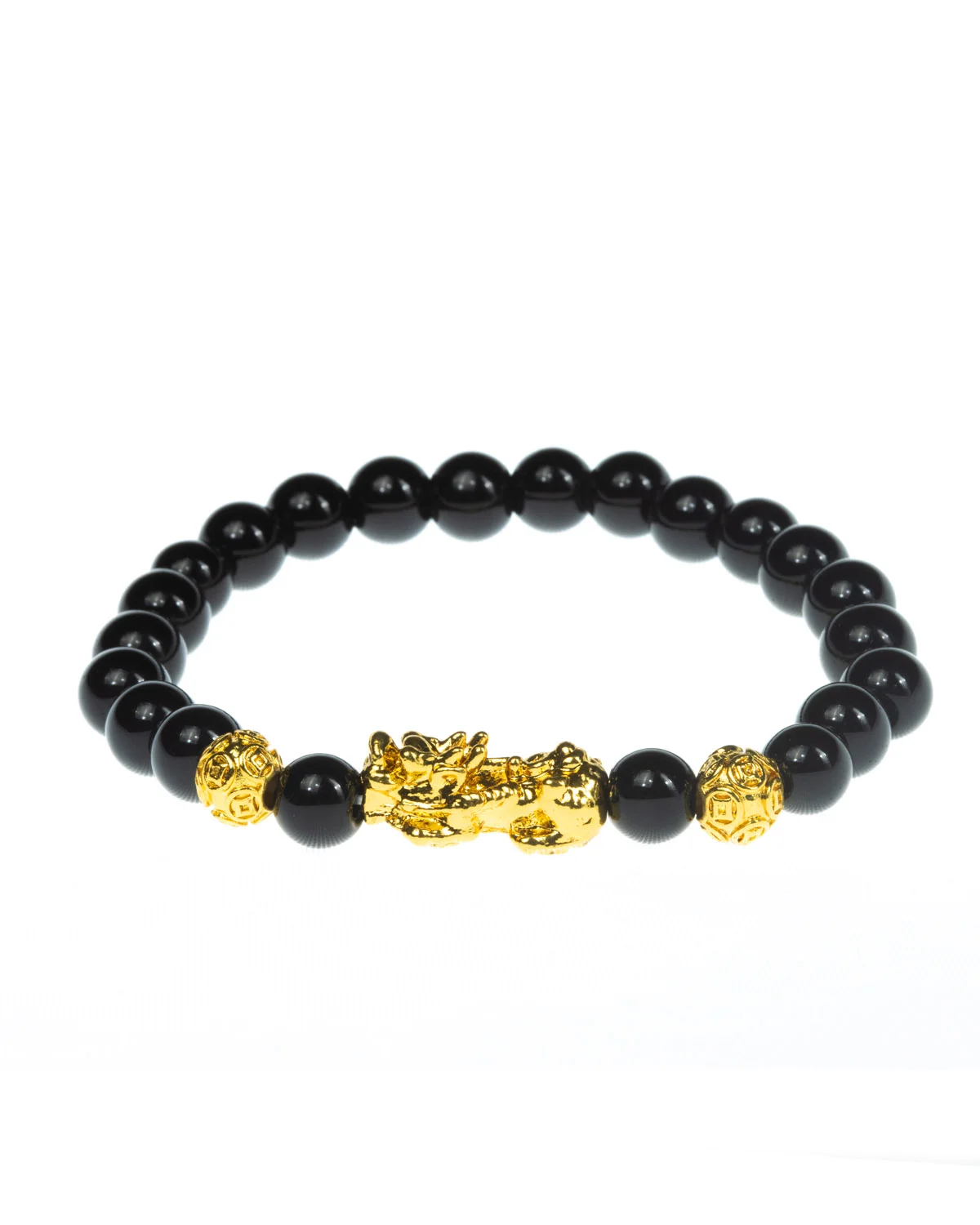 BLACK GLASS BEADS BRACELET 8MM/10MM/12MM/14MM