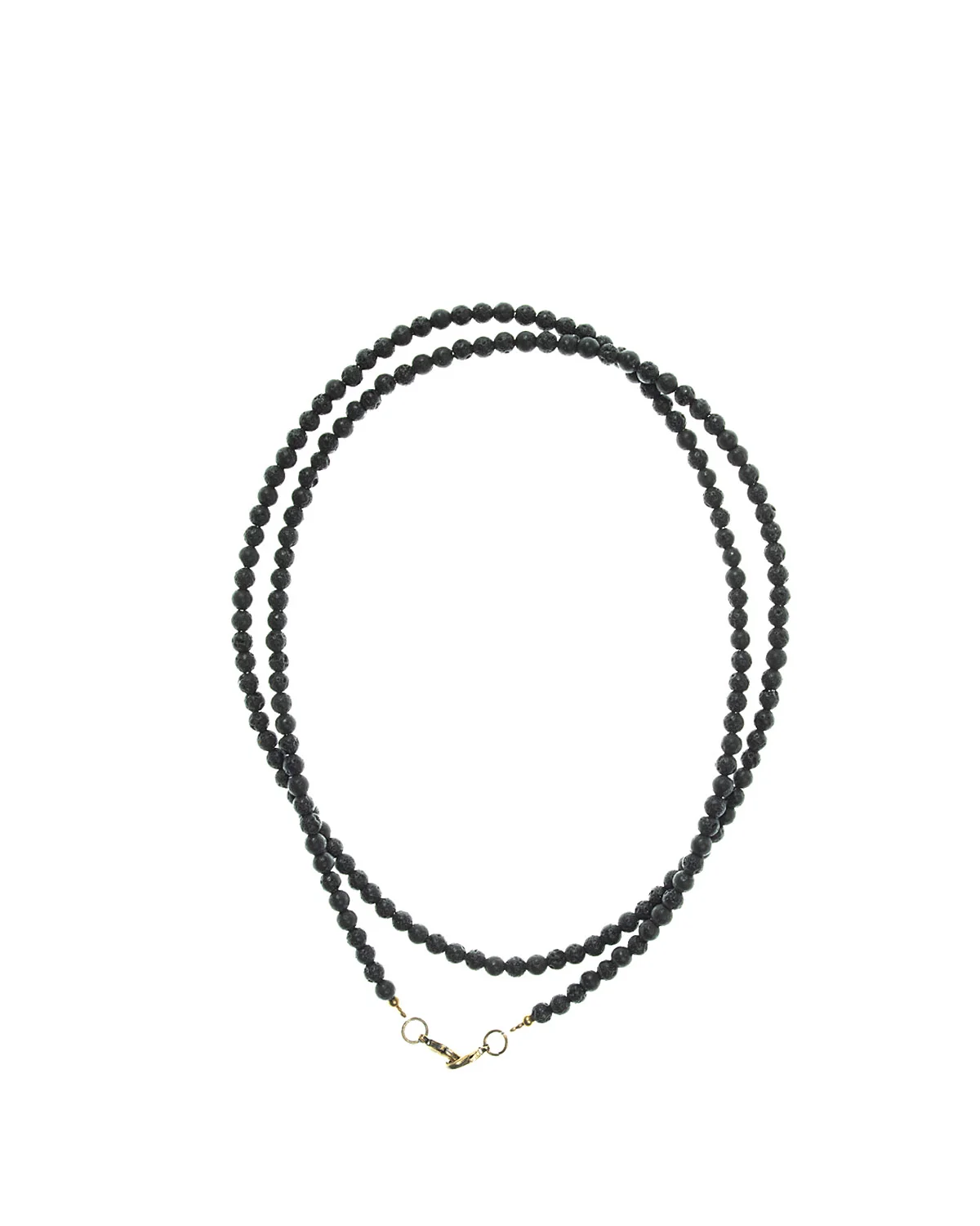 BLACK BEADS NECKLACE/MASK CHAIN 4MM