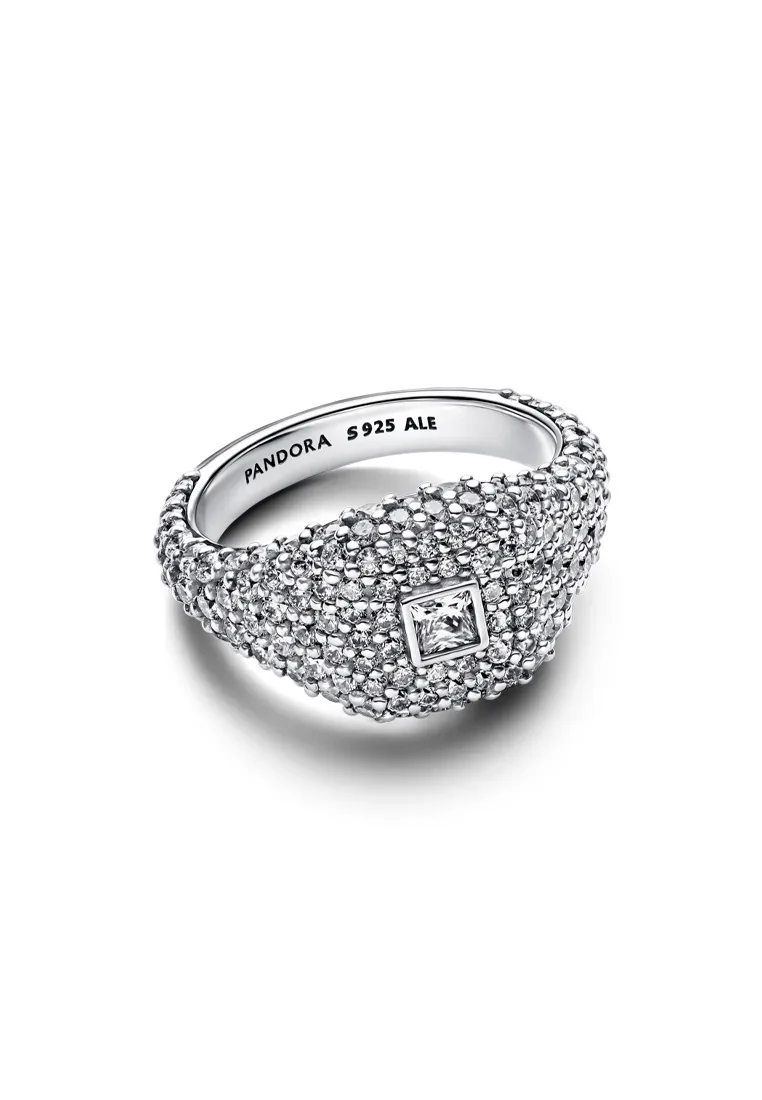 PANDORA PAVÉ SQUARE COCKTAIL RING
