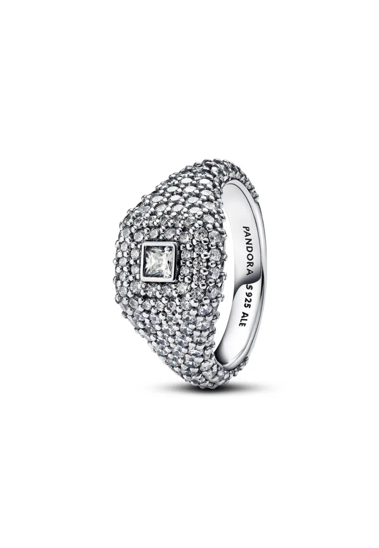 PANDORA PAVÉ SQUARE COCKTAIL RING