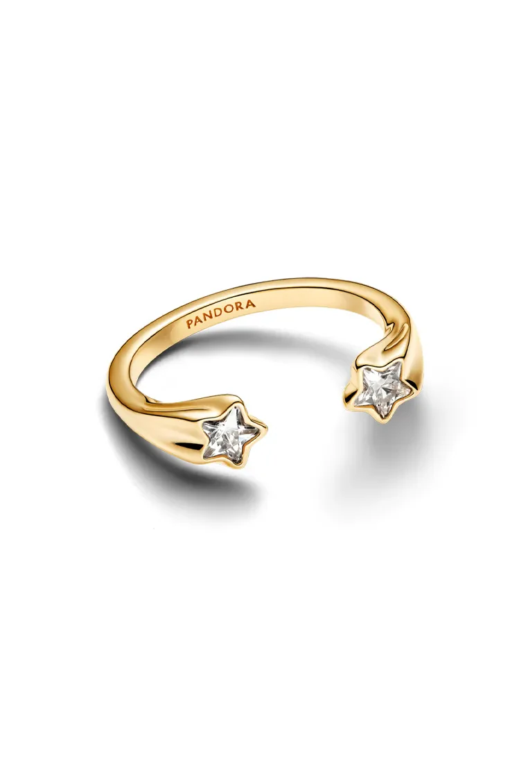 PANDORA 14K GOLD-PLATED SHOOTING STARS OPEN RING