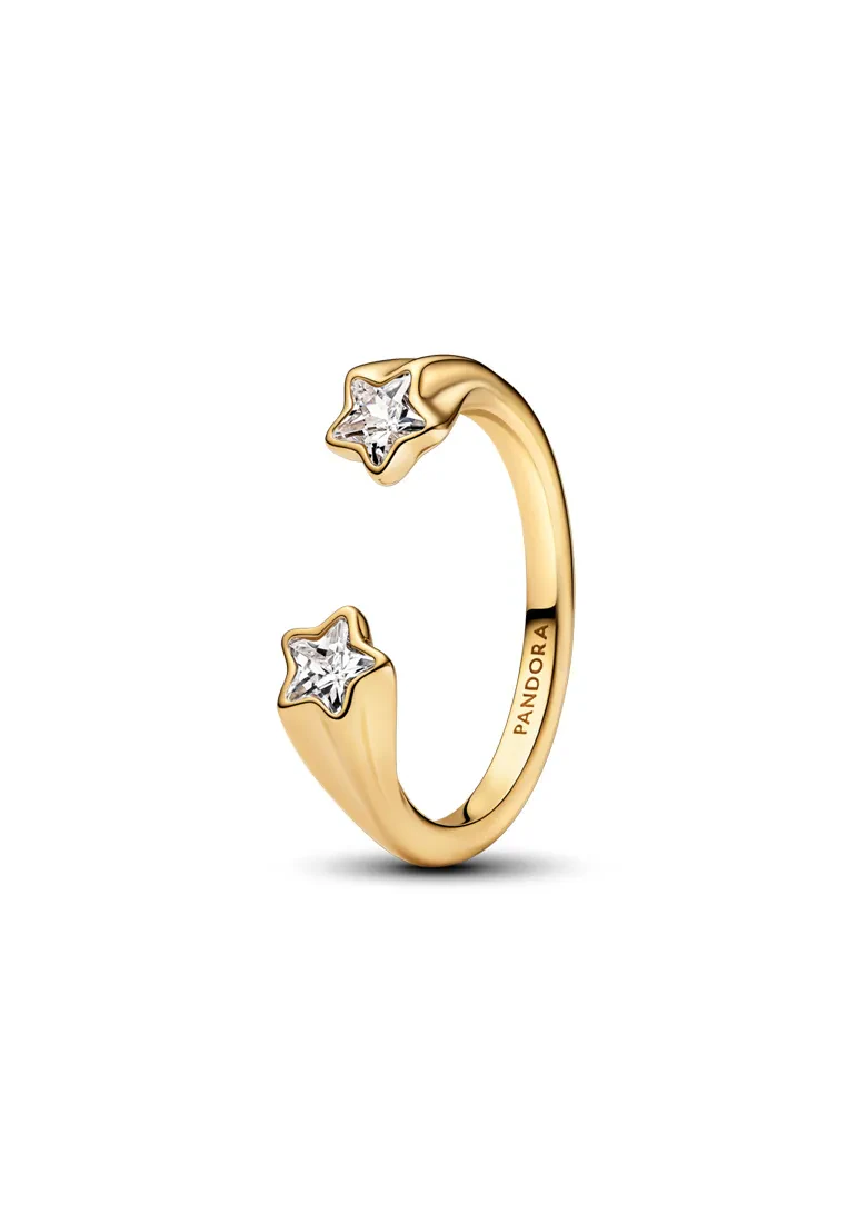 PANDORA 14K GOLD-PLATED SHOOTING STARS OPEN RING