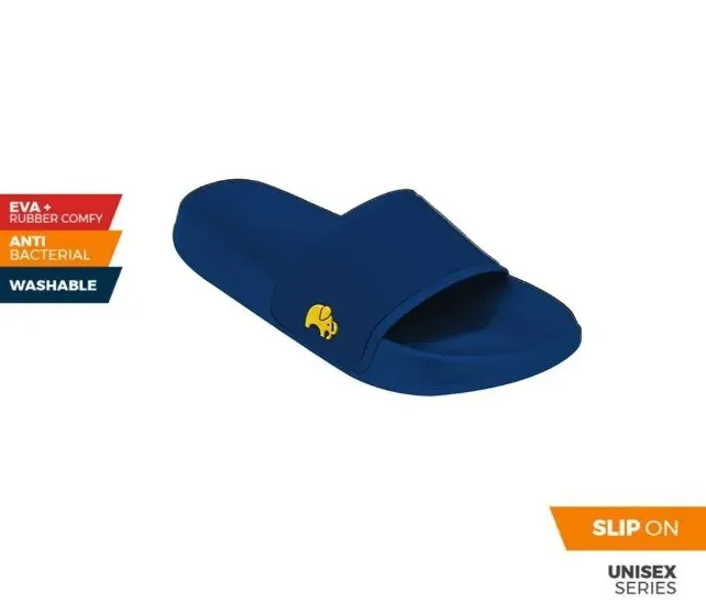 FIPPER SLIP ON NON-RUBBER FOR MEN IN BLUE (MIDNIGHT EXPRESS) / MUSTARD