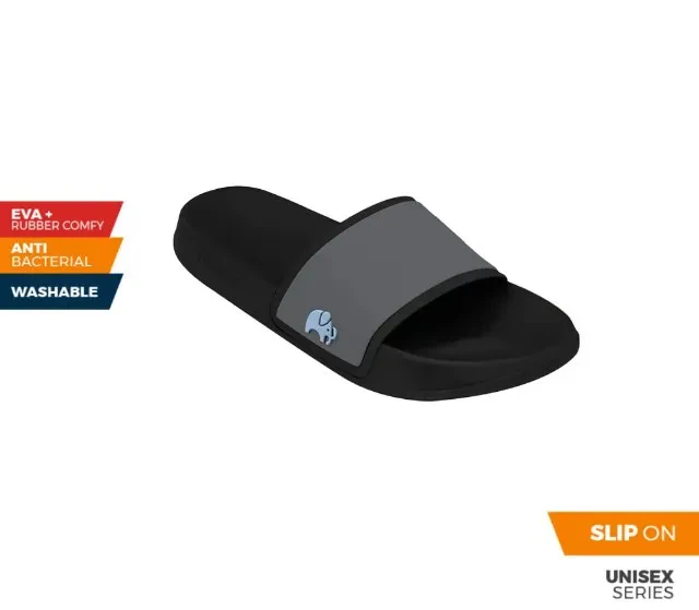 FIPPER SLIP ON NON-RUBBER FOR MEN IN BLACK / GREY (DARK) / BLUE (ECHO)