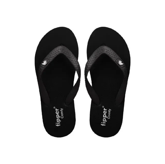 FIPPER SLIPPER COMFY RUBBER FOR MEN IN BLACK