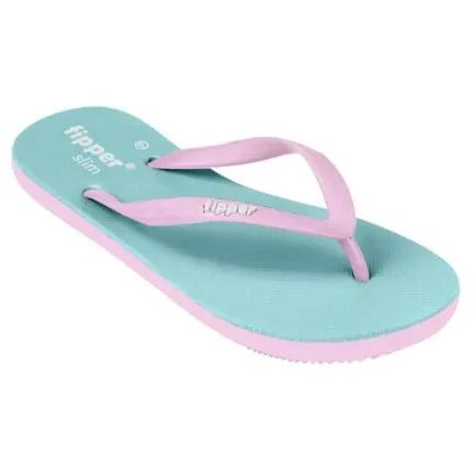 FIPPER SLIM RUBBER SLIPPER FOR WOMEN IN MINT / PINK (LIGHT)