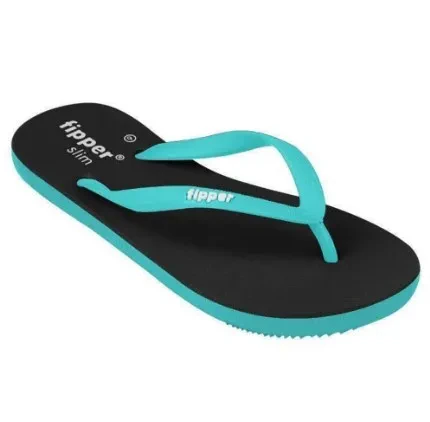 FIPPER SLIM RUBBER FOR WOMEN IN BLACK / TURQUOISE