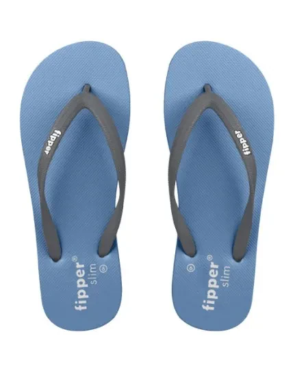 FIPPER SLIM RUBBER SLIPPER FOR WOMEN IN BLUE (ECHO) / GREY (LIGHT)