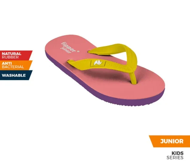 FIPPER SLIPPER JUNIOR RUBBER FOR CHILDREN - PEACH/PURPLE/YELLOW