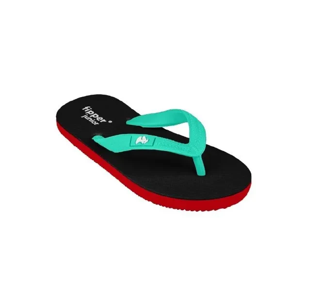 FIPPER SLIPPER JUNIOR RUBBER FOR CHILDREN IN BLACK / RED / TURQUOISE