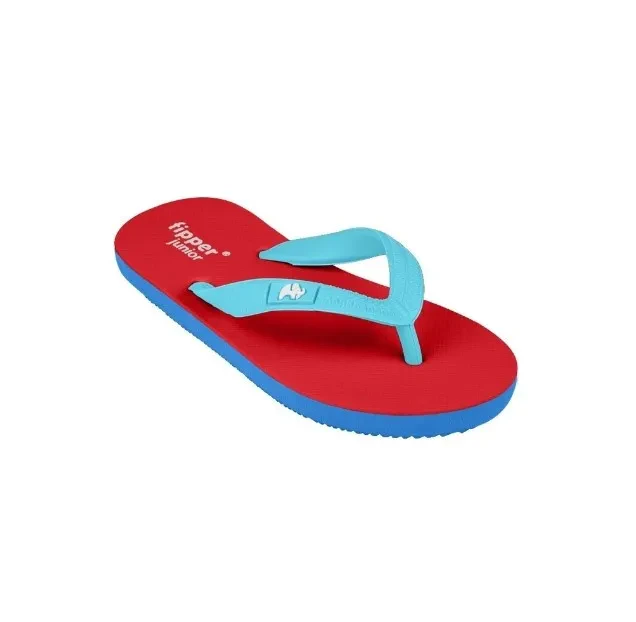 FIPPER JUNIOR RUBBER SLIPPER CHILDREN - RED / BLUE / BLUE