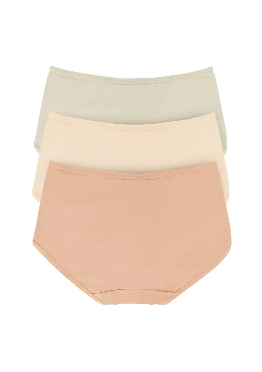 COZYMID COTTON MW PANTY PACK OF 3'S - RANDOM COLOR