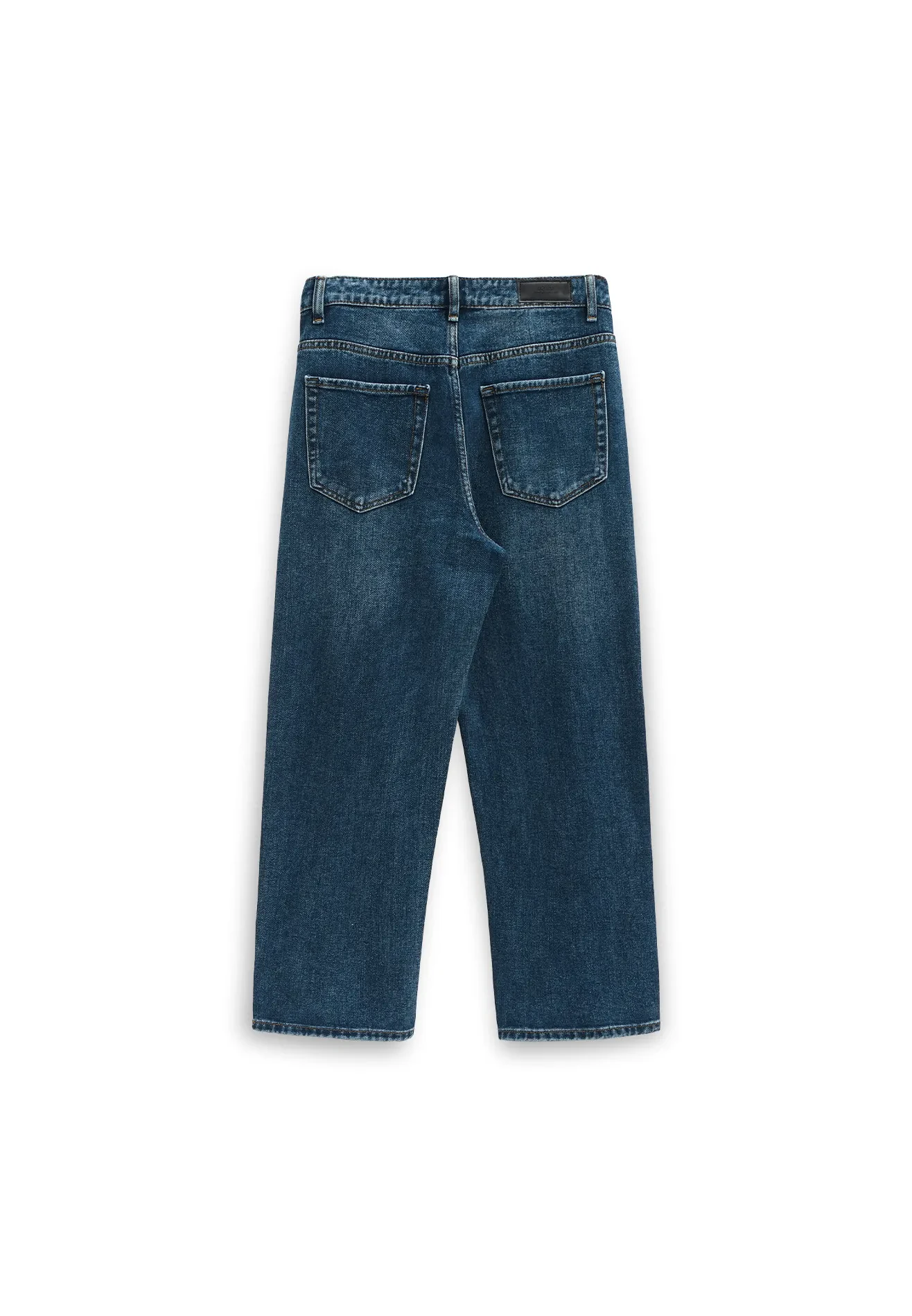 DRUM WASHED DETAILS STRAIGHT CUT JEANS