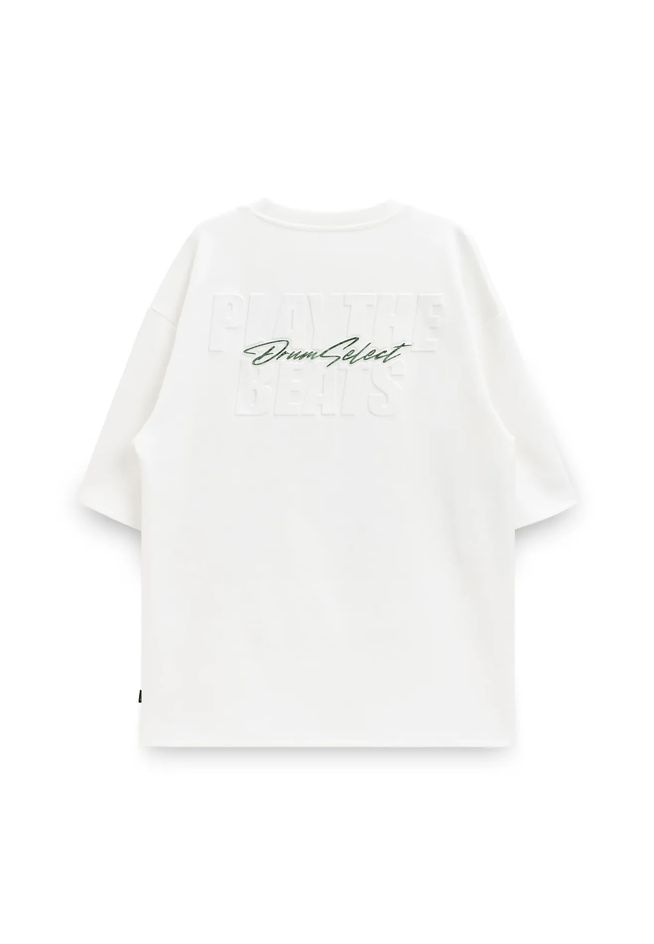 DRUM SELECT SLOGAN EMBOSSED OVERSIZED TEE