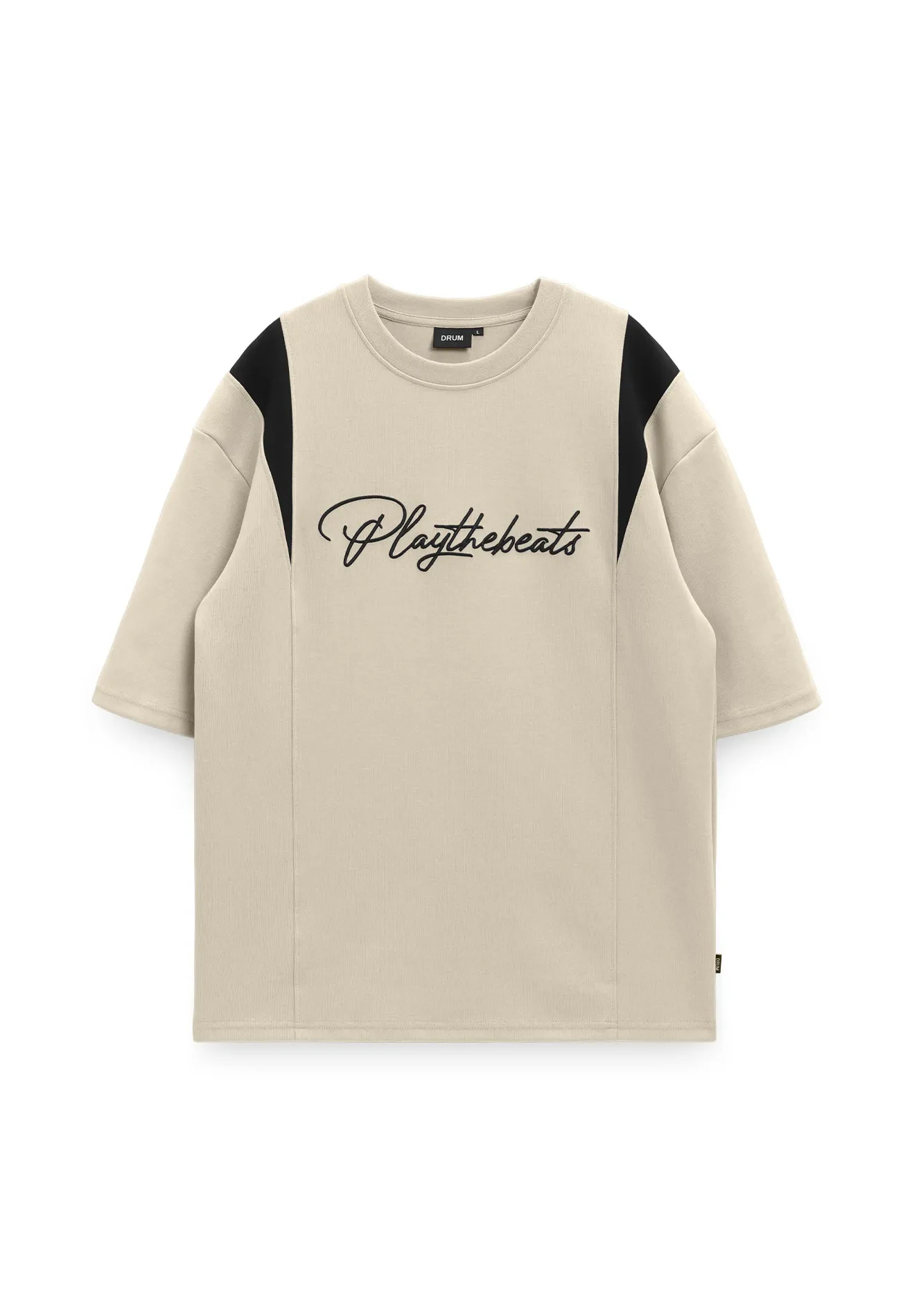 DRUM SELECT SLOGAN EMBROIDERY OVERSIZED TEE