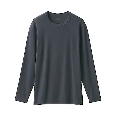 M'S WARM COTTON L/S T-SHIRT - DARK GREY