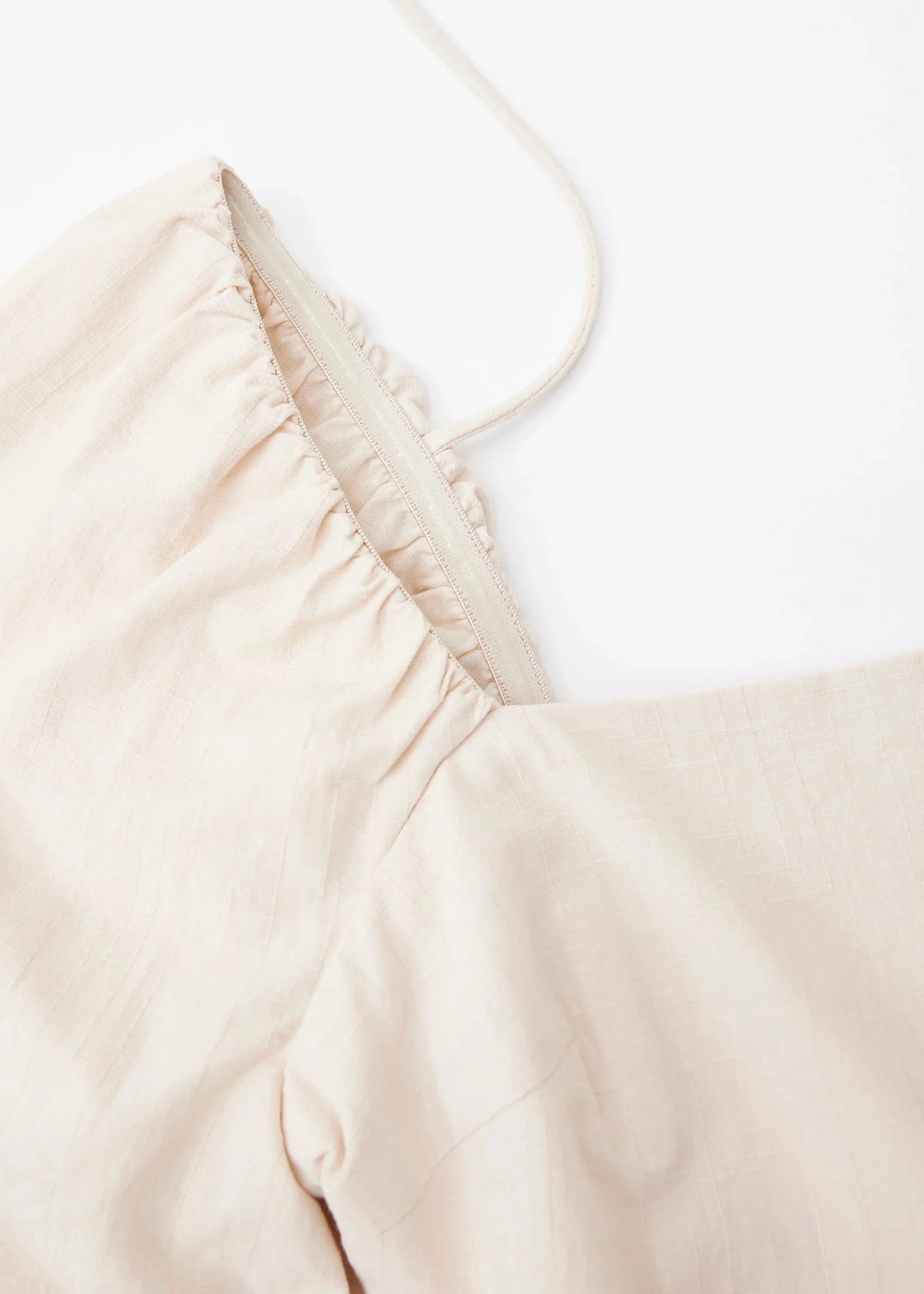 PUFF SLEEVE BABYDOLL MINI DRESS - IVORY