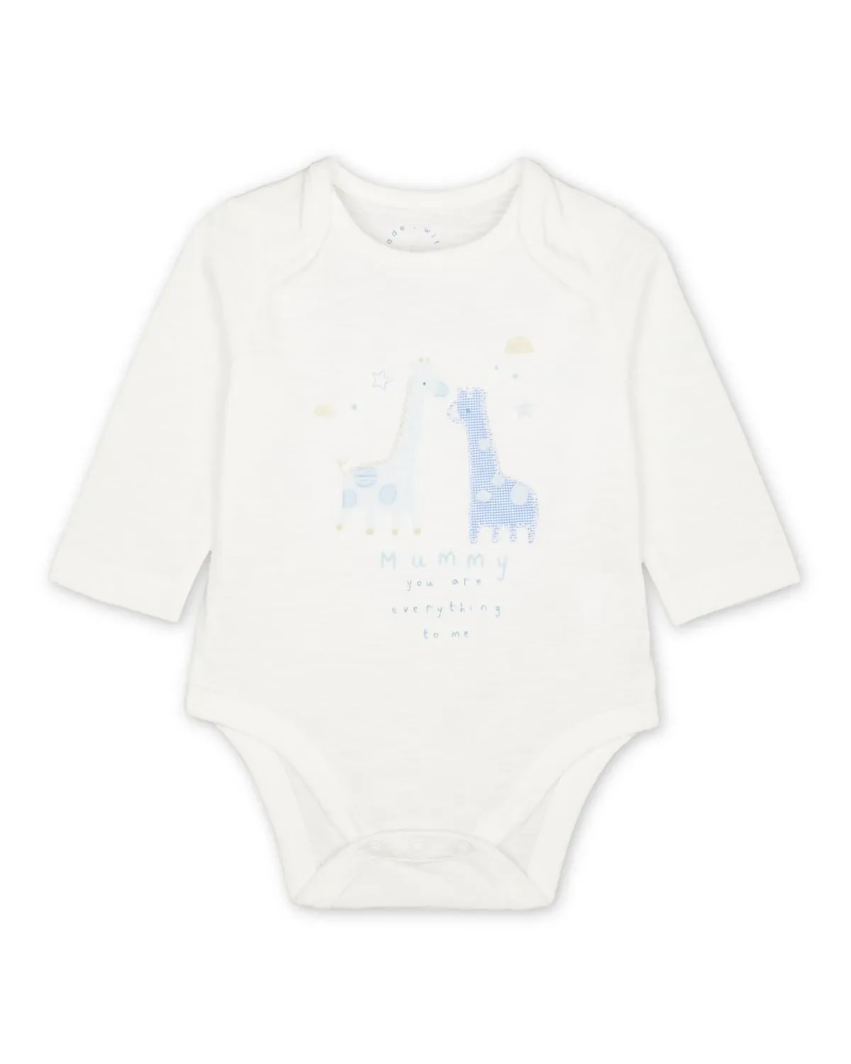 MOTHERCARE MY FIRST WHITE GIRAFFE MUMMY BODYSUIT